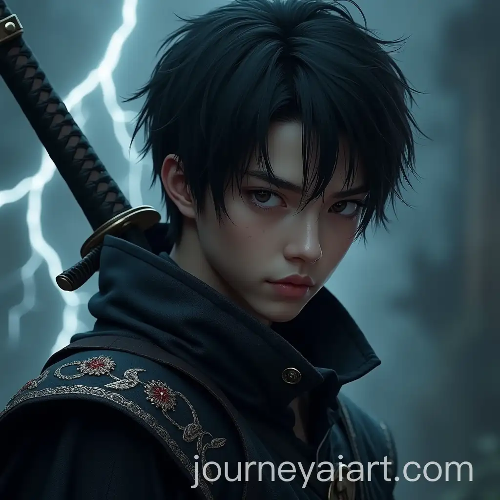 HyperRealistic-Portrait-of-a-Determined-Young-Male-Warrior-in-Stormy-Setting