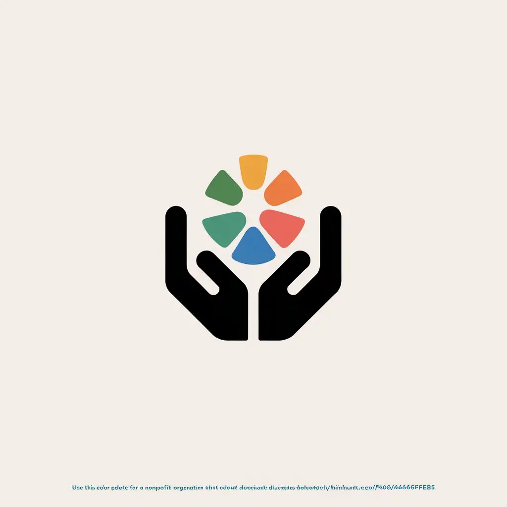 LOGO Design For Nonprofit Hands Symbol with Diversity and Inclusion Color Palette