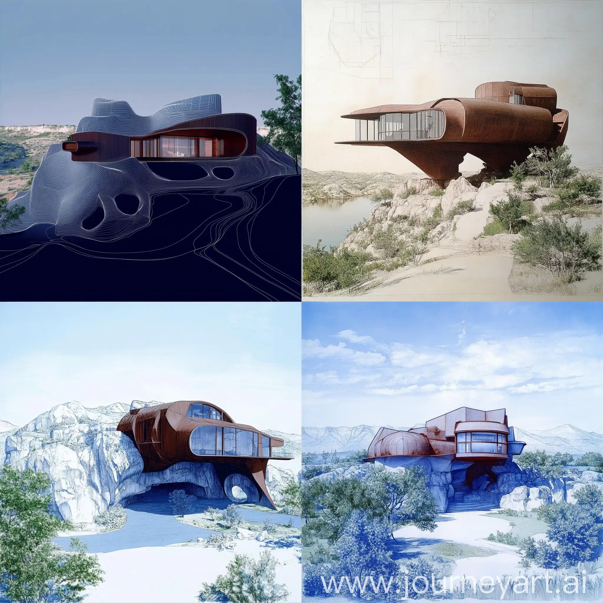 Organic-Architecture-Blueprint-Nestled-in-Mountain-Landscape