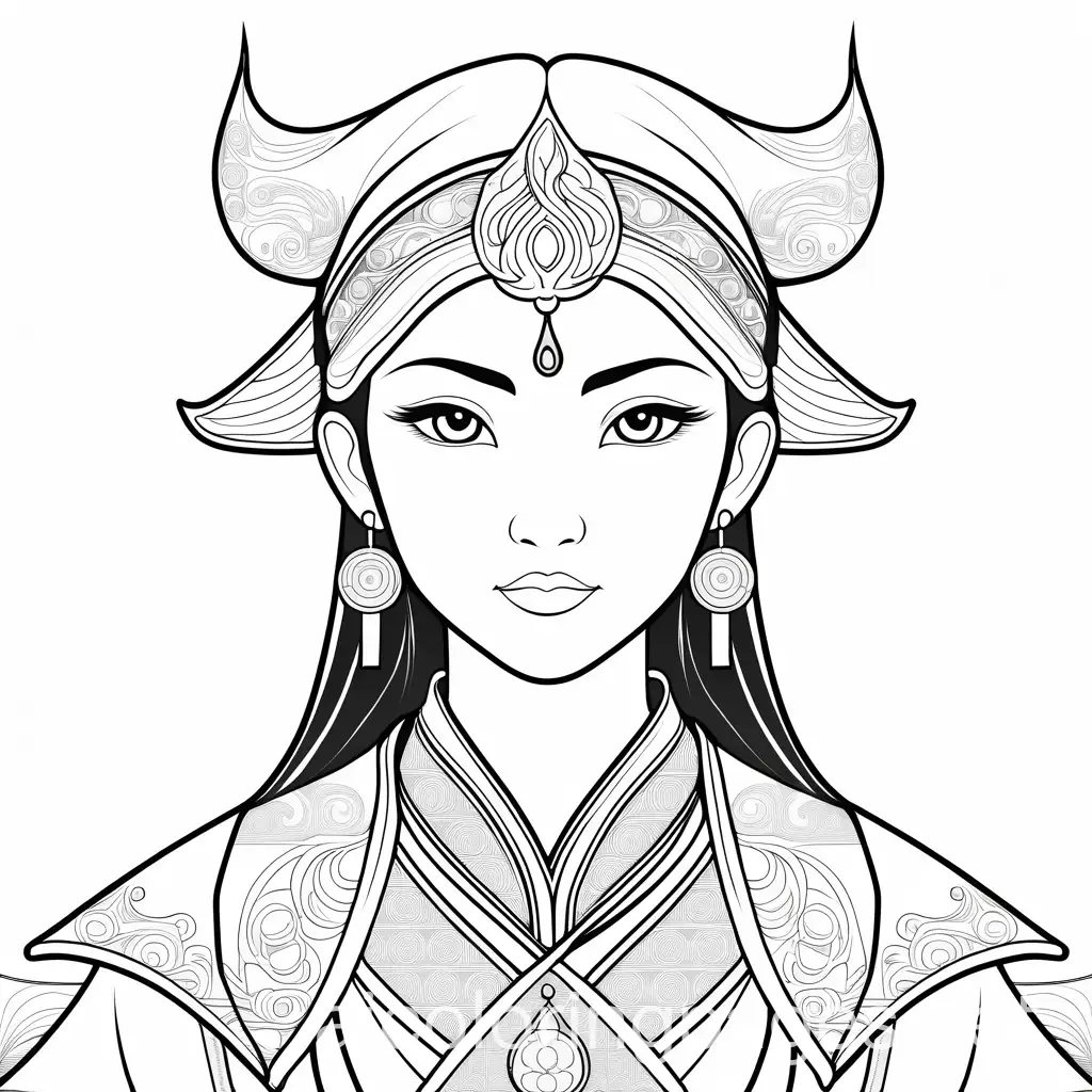 Asian-Female-Mage-Avatar-Fantasy-Coloring-Page-for-Kids