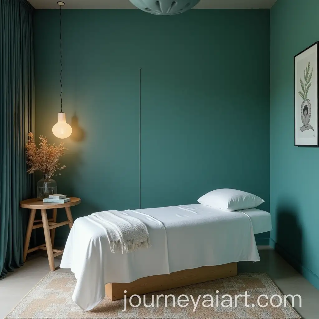 Luxurious-Massage-Room-with-PetrolColored-Wall