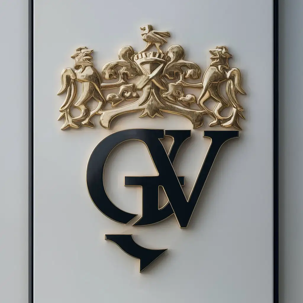 a logo design,with the text "Coat of arms", main symbol:Letters GV,Moderate,clear background