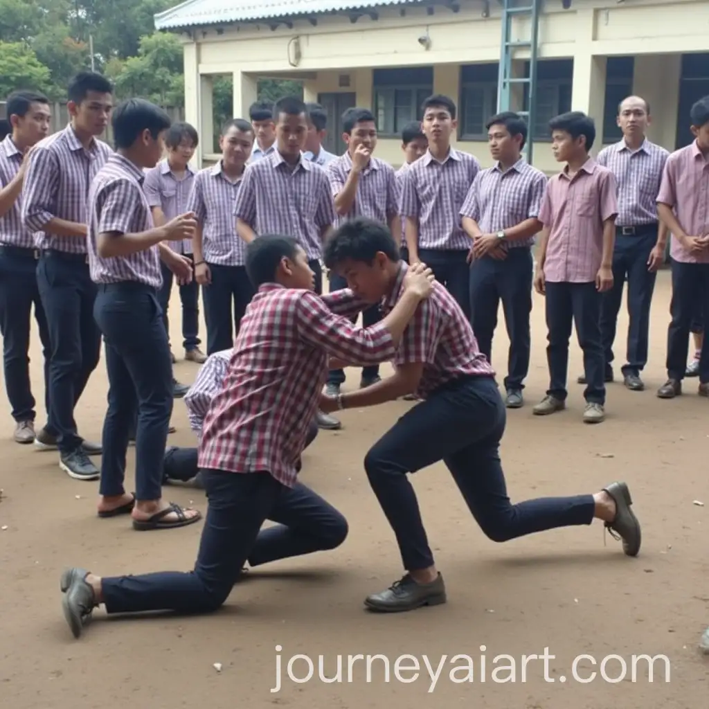 High-School-Students-Engaged-in-Rivalry-Fights
