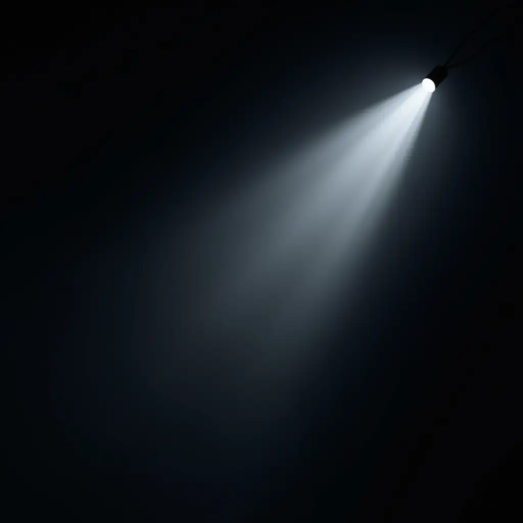 multiple hyper realistic white light ray from top right screen with black background