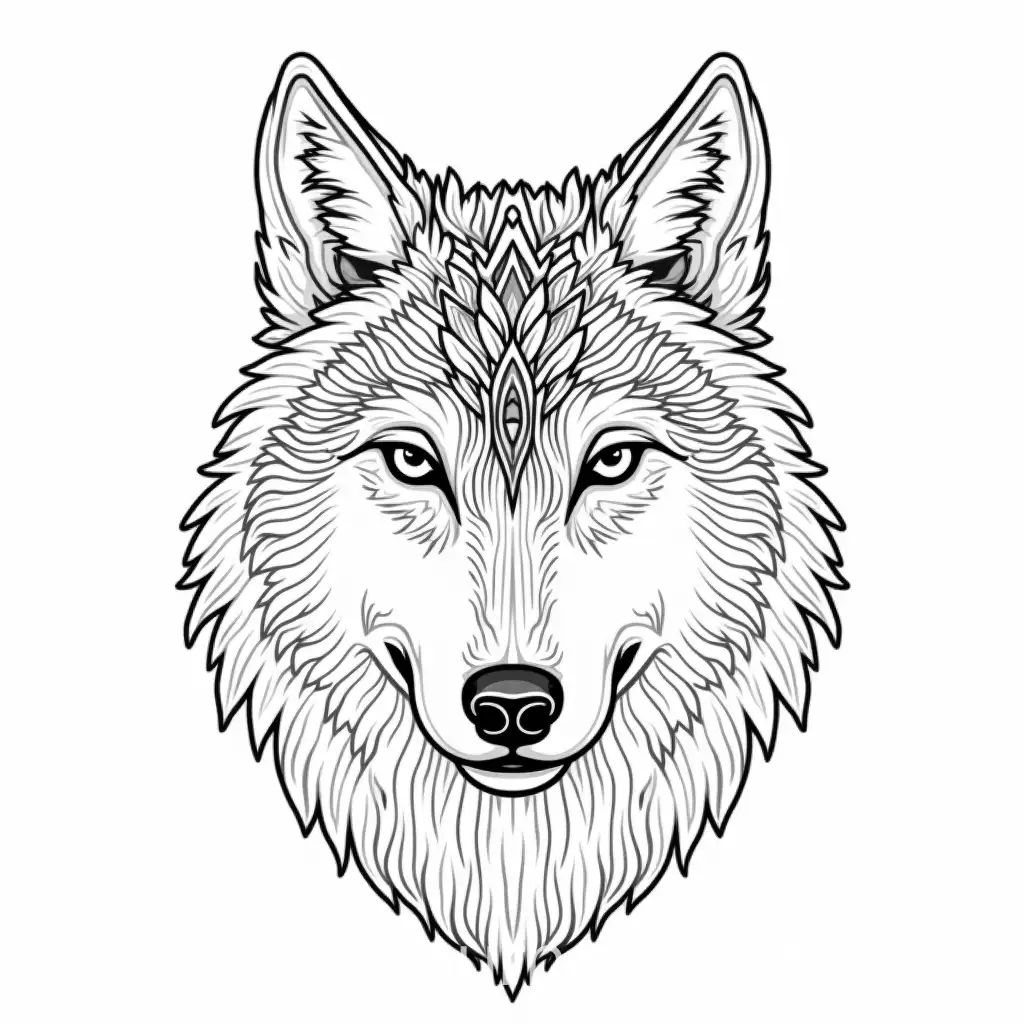 Wolf-Face-with-Mandala-Pattern-for-Adult-Coloring-Page