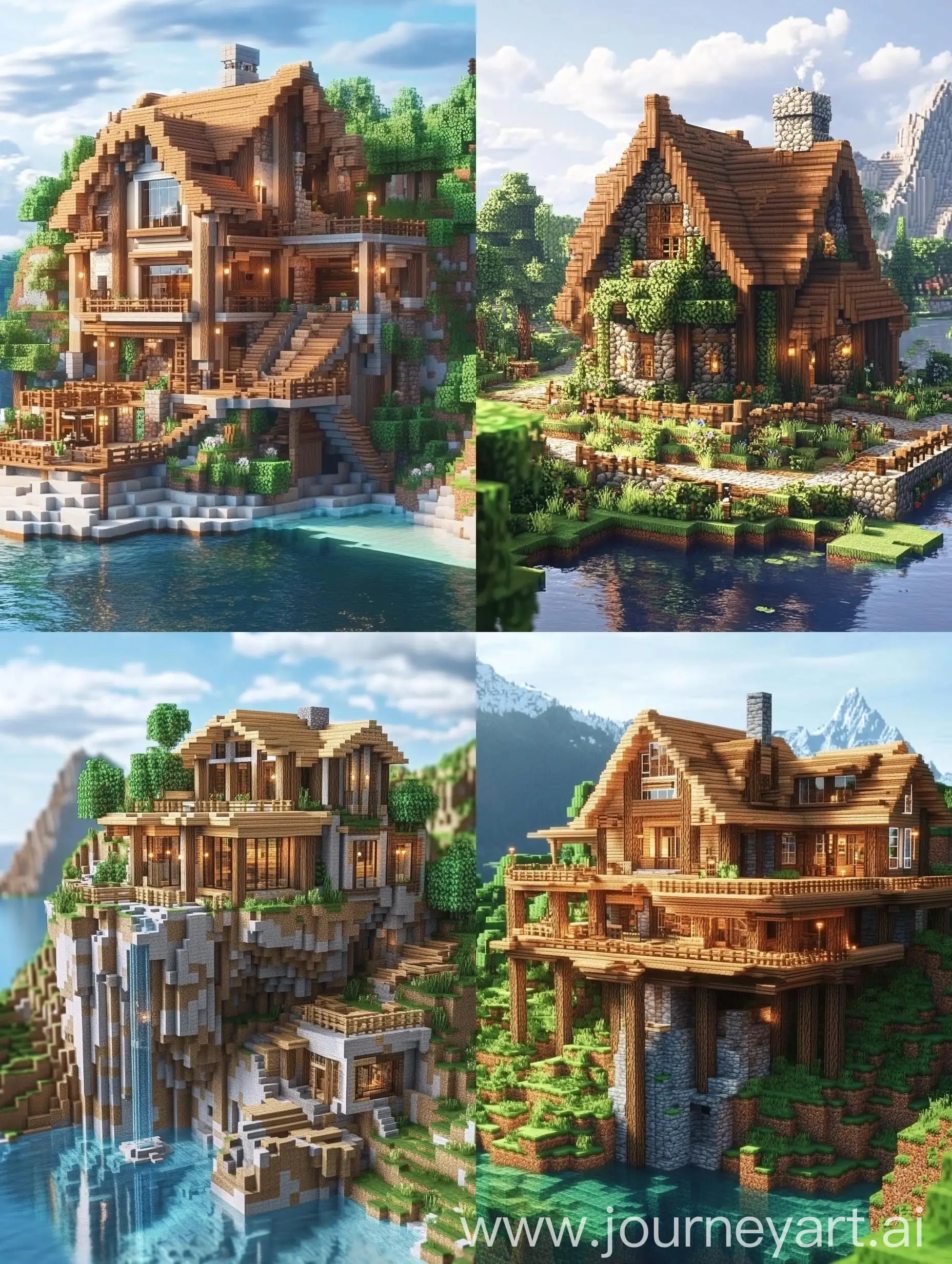 Constructing-a-Beautiful-Minecraft-Style-House-Building-a-Virtual-World-Structure-by-250-Blocks