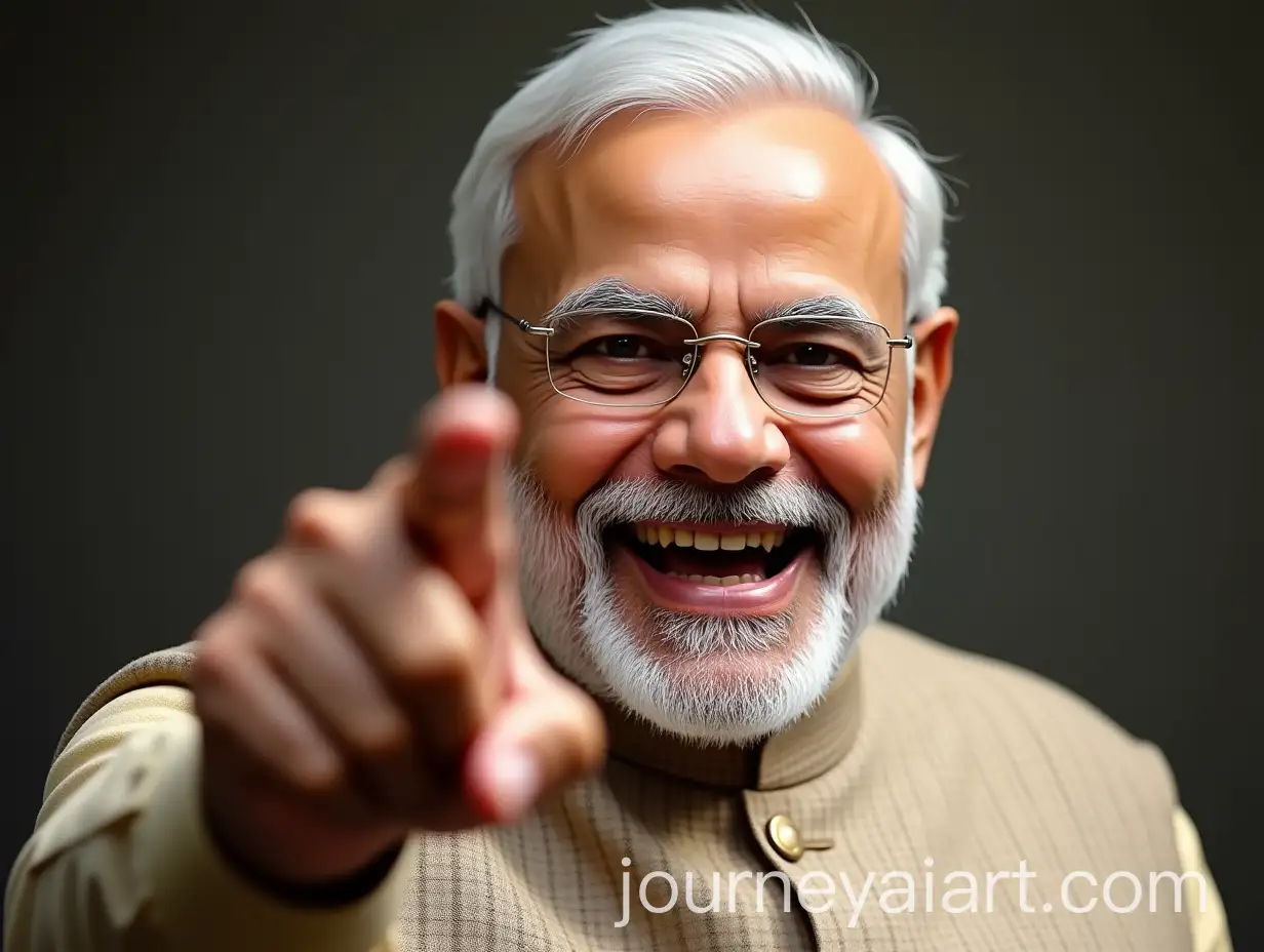 AI-Image-Prompt-ExpansionIndian-Prime-Minister-Narendra-Modi-Laughing-and-Pointing-Forward-in-Photorealistic-Style