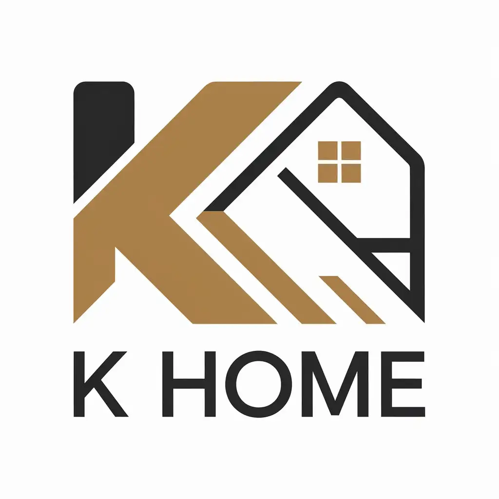 LOGO Design for K HOME Vector Design with Home Symbol for Family Industry