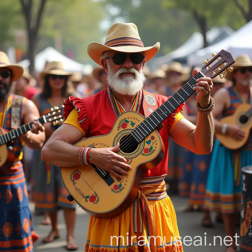 Vibrant Chancla Festival Celebration with Colorful Decorations and Joyful Participants