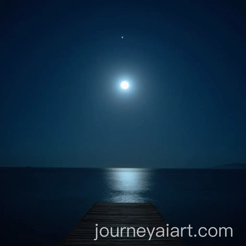Serene-Night-Landscape-with-Moonlit-Path-Over-Water