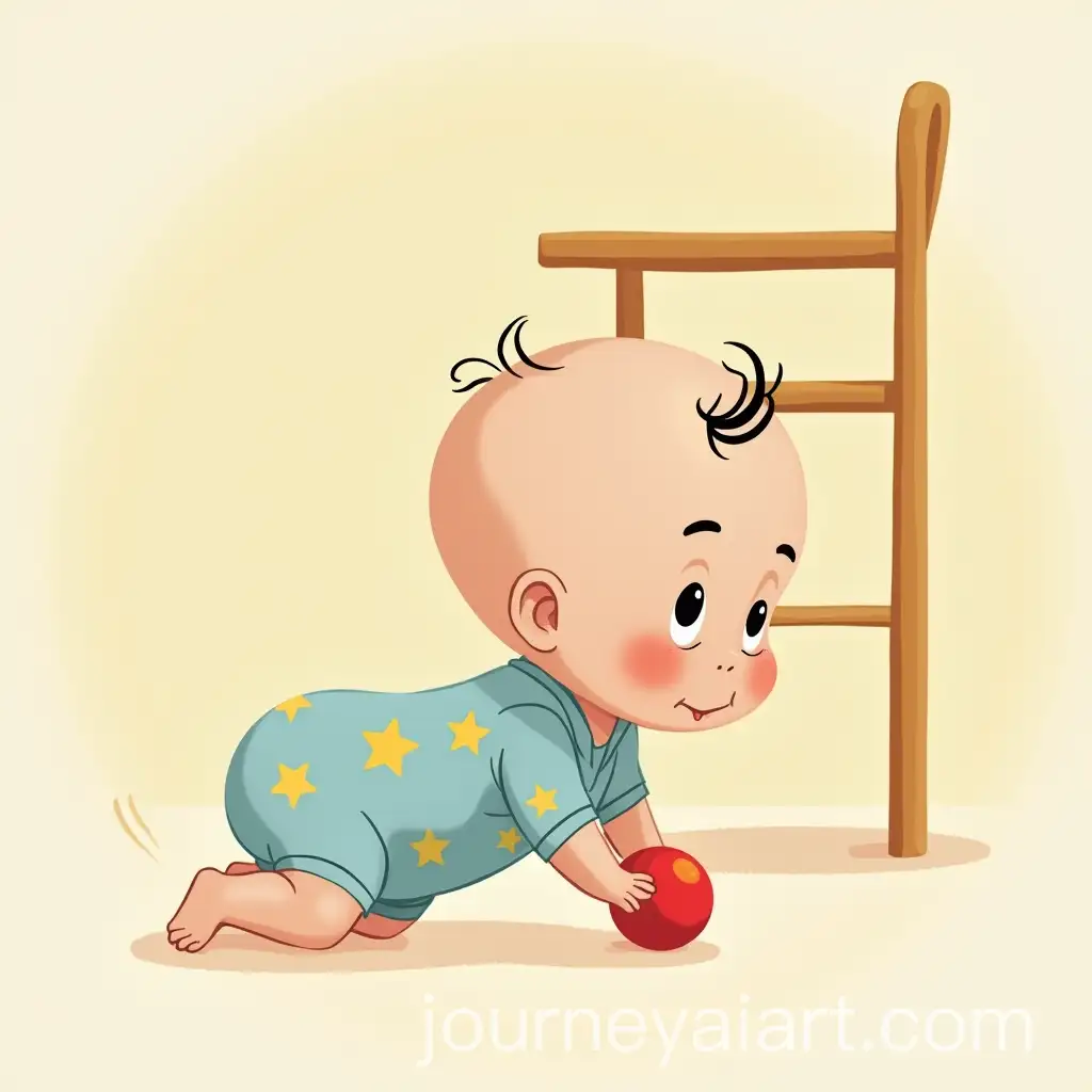 1YearOld-Baby-Boy-CrawlingAI-Art-Prompt-Expansion-Toward-Red-Ball-Under-Highchair