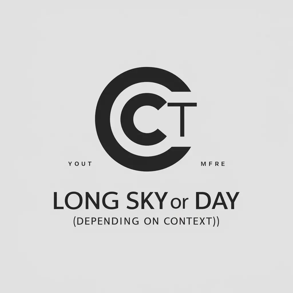 a vector logo design,with the text "long sky or day (depending on context)", main symbol:C T,Moderate,be used in Construction industry,clear background