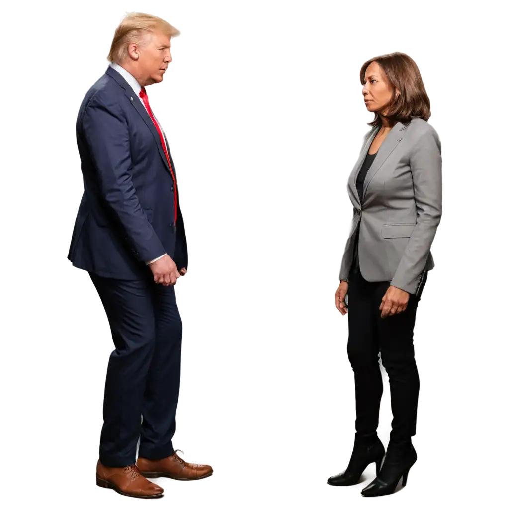 Dramatic-Standoff-PNG-Image-of-Kamala-Harris-and-Donald-Trump-Capturing-Intense-Political-Tension