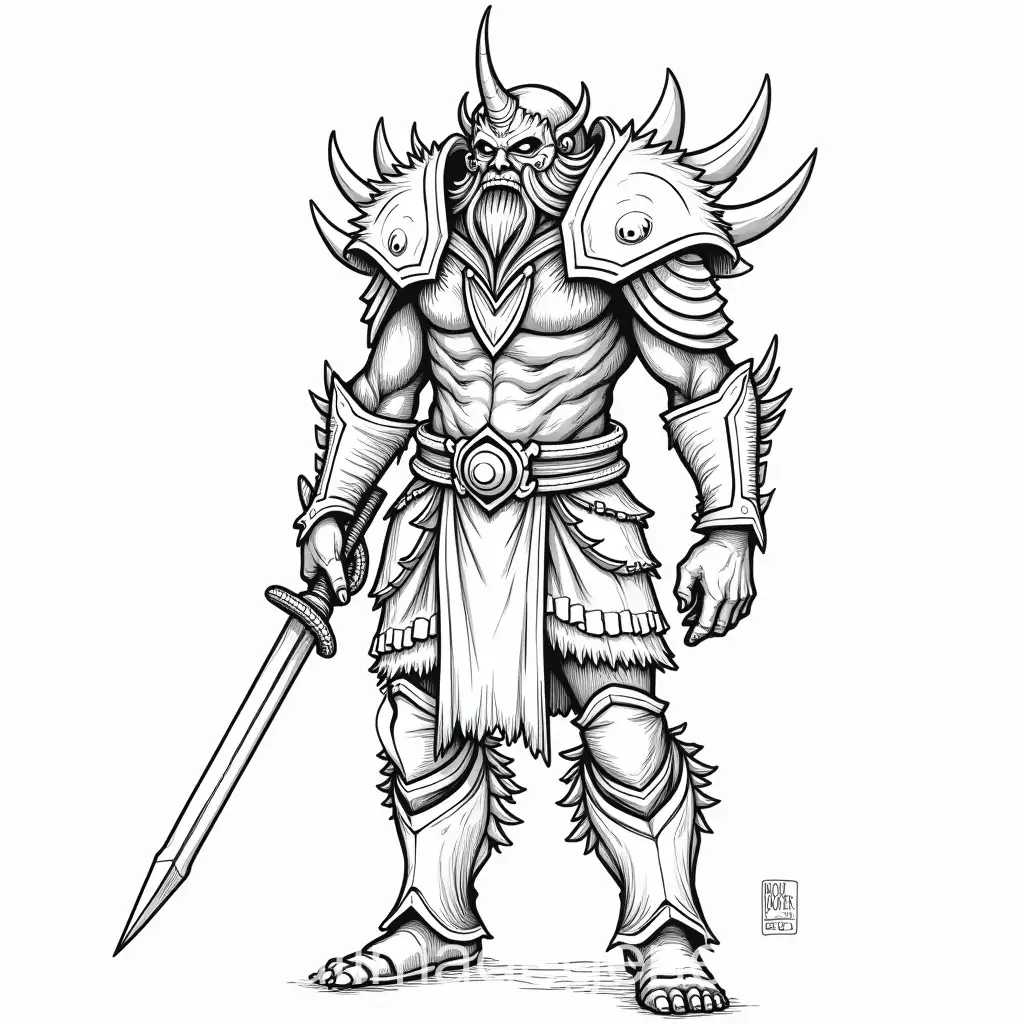 create a war chief of the monster faction for my coloring book