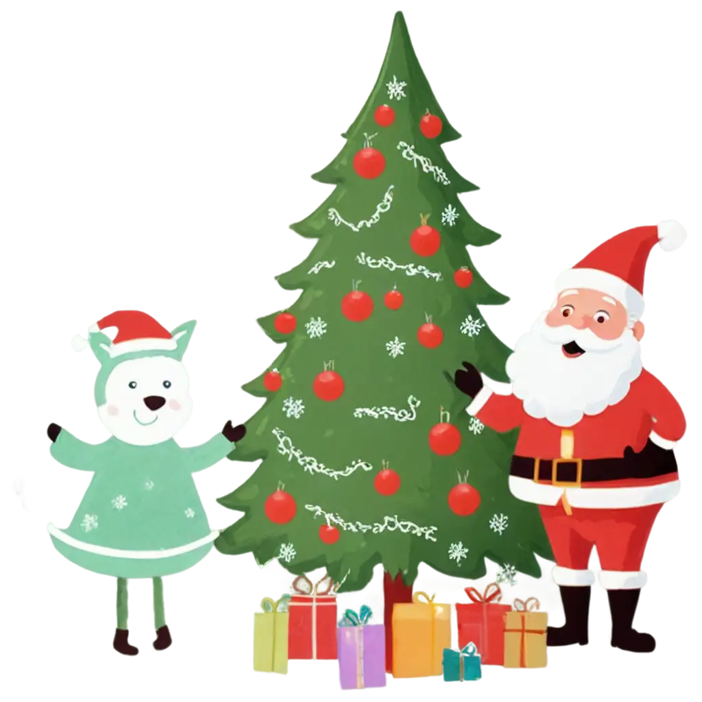 Christmas-Tree-with-Santa-Claus-PNG-HighQuality-Transparent-Image-for-Festive-Designs