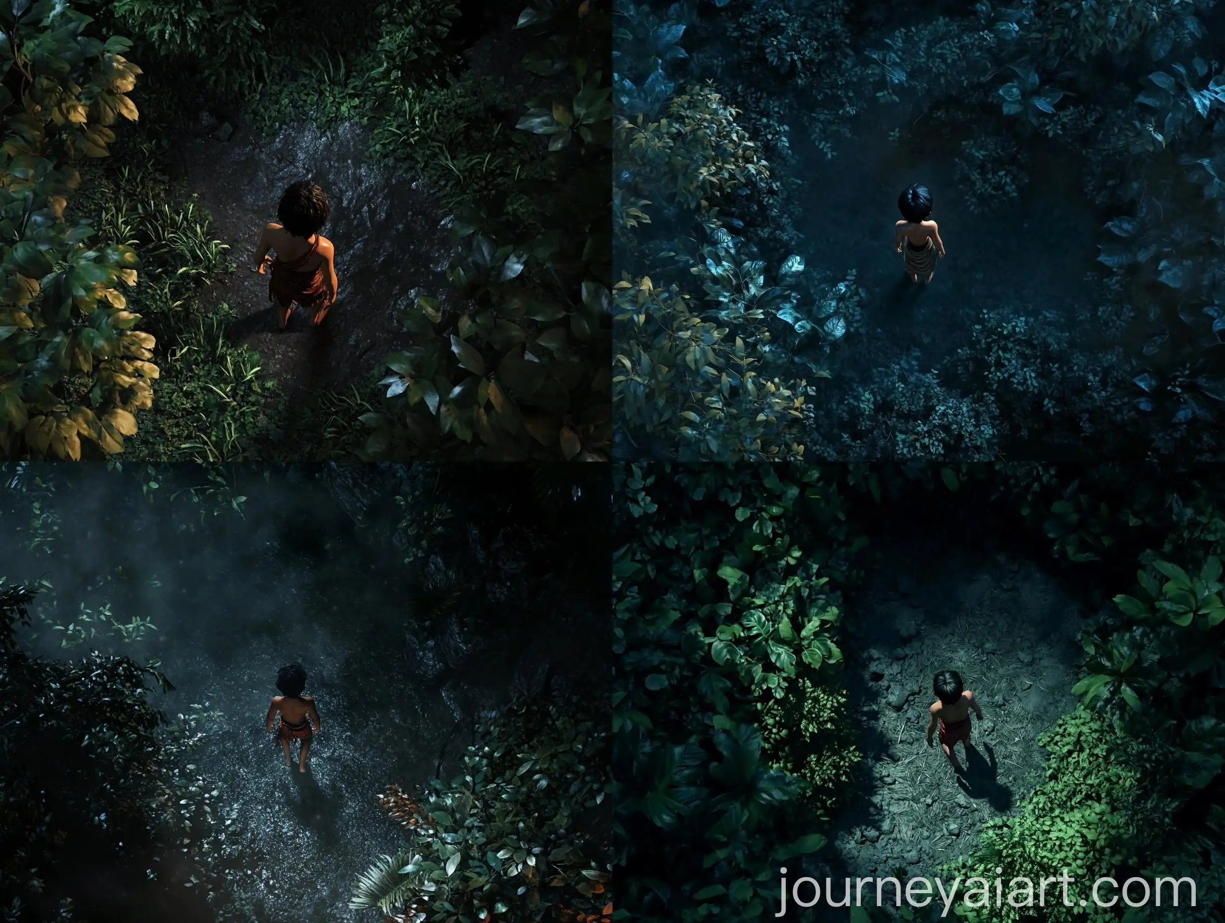 Indonesian-Boy-Dressed-as-Tarzan-in-Dark-Fantasy-Forest