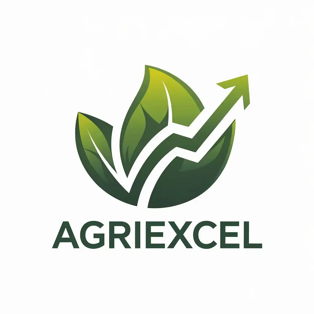 a vector logo design,with the text "agriexcel", main symbol:Growth graph integrated into a leaf,Moderate,clear background