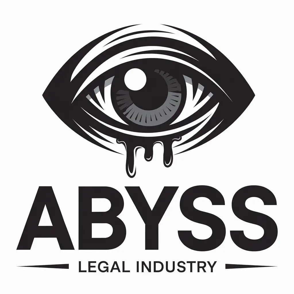 LOGO Design for ABYSS Creepy Deawed Crying Eye Symbol in Legal Industry