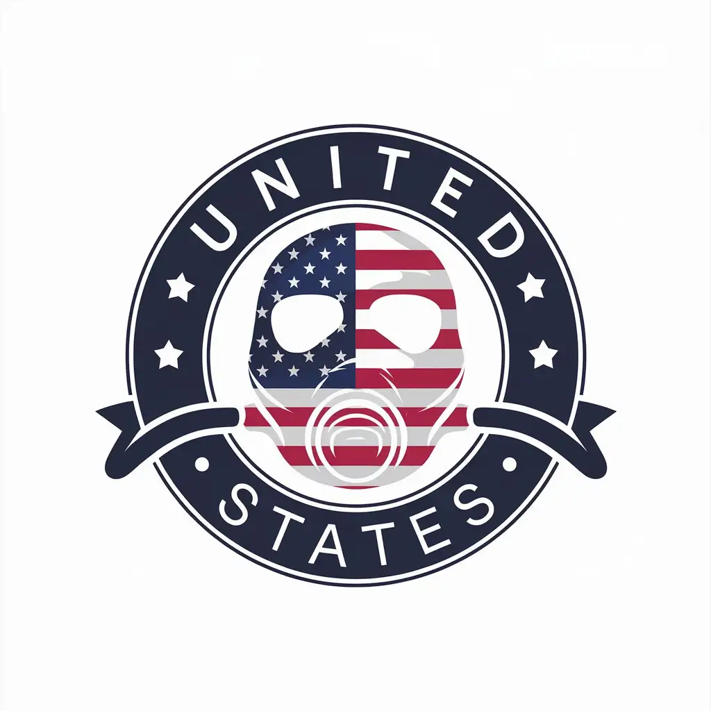 LOGO Design for United States Airplane Oxygen Mask with American Flag Theme for Travel Industry