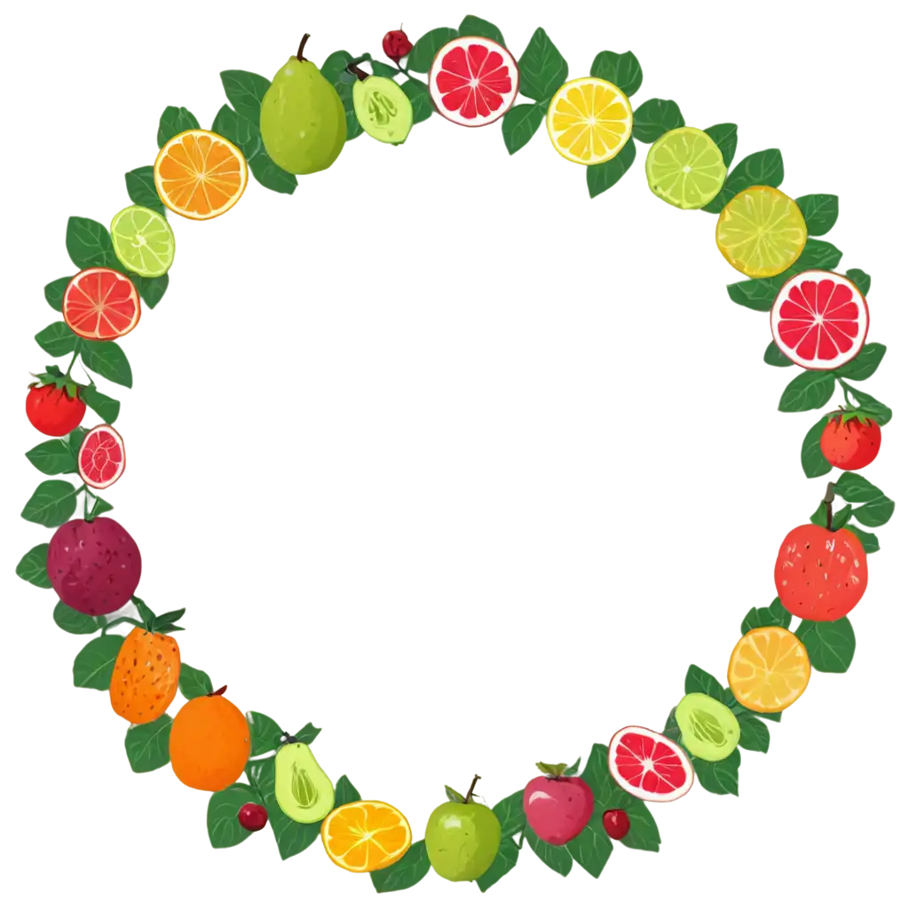 HighResolution-Fruit-Cartoon-PNG-Image-with-Perfect-Circle-Border