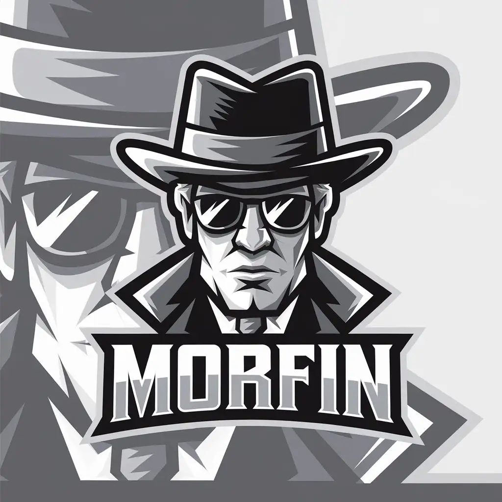 a vector logo design,with the text "Morfin", main symbol:Gangster,Moderate,be used in Others industry,clear background