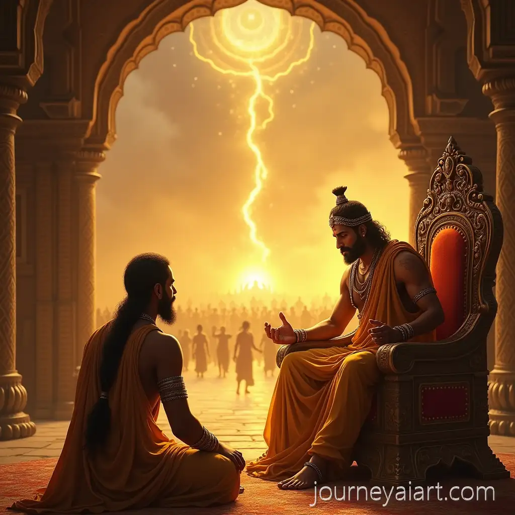 Divine-Illustration-of-King-Dhritarashtra-and-Sanjay-with-Kurukshetra-Battlefield
