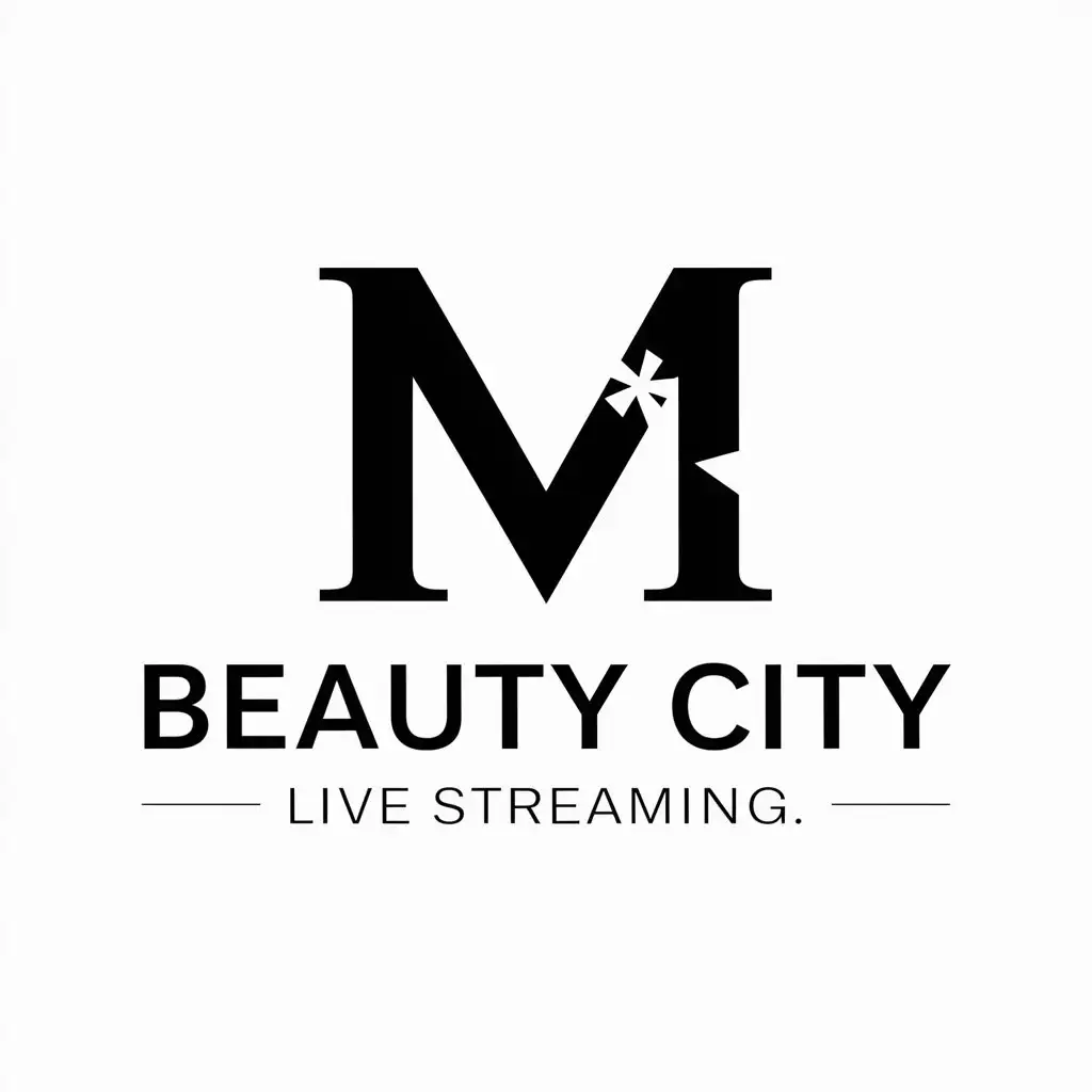 a vector logo design,with the text "Beauty city live streaming", main symbol:M,Moderate,be used in Beauty Spa industry,clear background