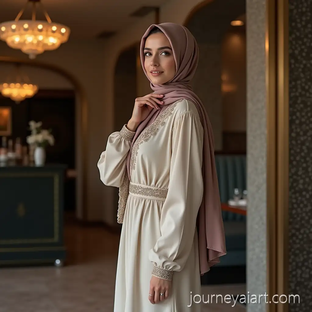 Elegant-Muslim-Woman-in-Modern-Caf-with-Stylish-Hijab-and-Abaya