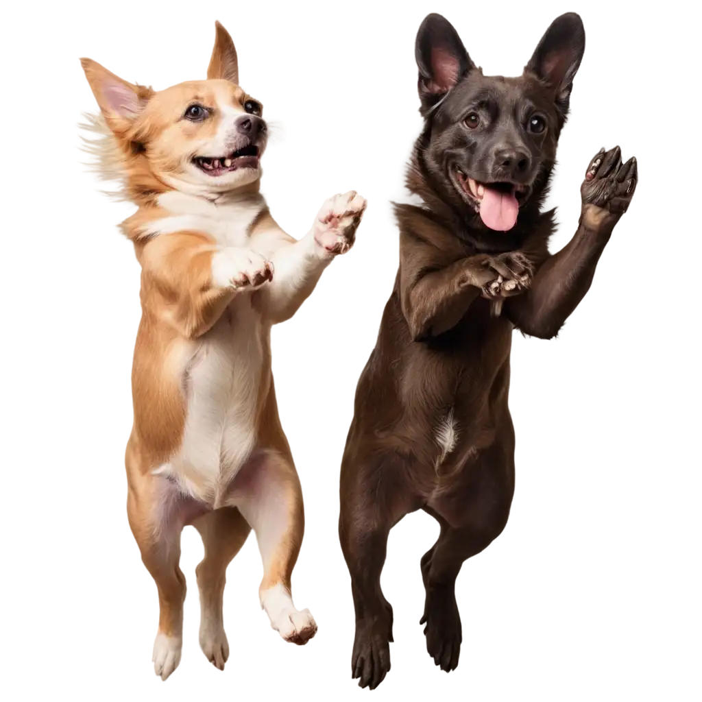 Celebrate-Achievement-with-Two-Different-Breed-Dogs-Jumping-in-Air-PNG-Image