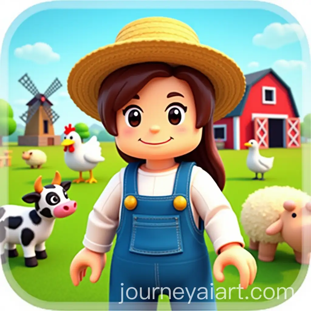 Roblox-Farm-Tycoon-Game-Icon-Character-in-Blue-Overalls-and-Straw-Hat-with-Cartoon-Farm-Scene
