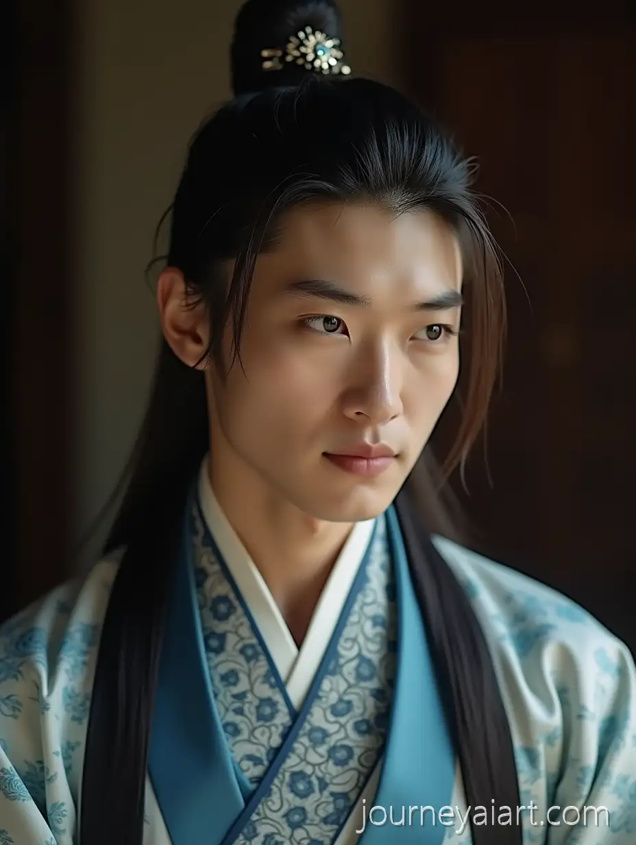 Handsome-Northern-Chinese-Noble-in-Imperial-China-Robes-with-Magnificent-Lighting