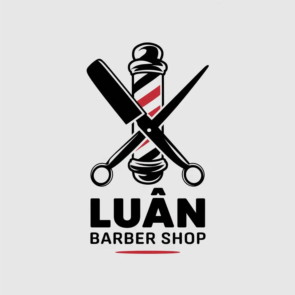 LOGO-Design-for-Lun-Barber-Shop-Modern-and-Elegant-with-Text-and-Symbol