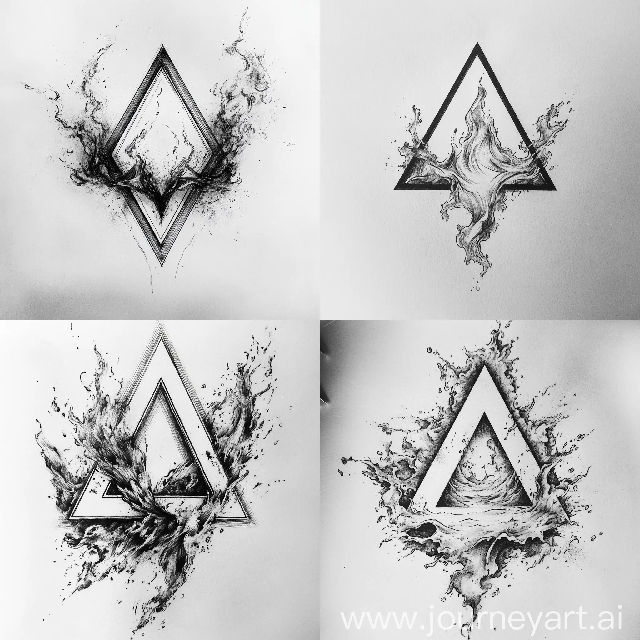 Elemental-Triangle-Tattoo-Sketch-Fire-Wind-and-Water-Design