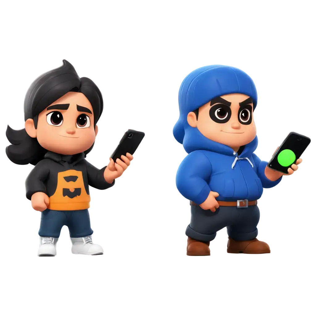 PNG-Image-2-Friends-Playing-Brawl-Stars-on-a-Cold-Day-with-Cellphones