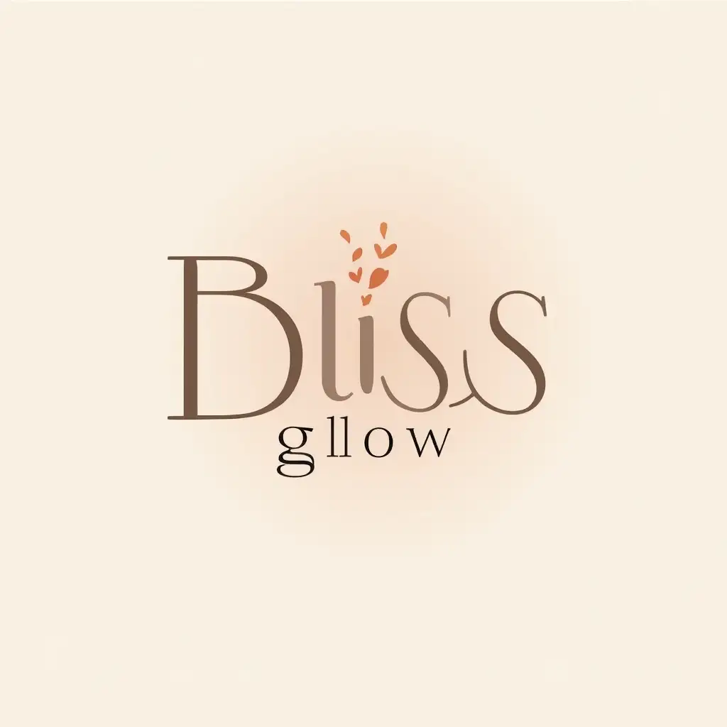 Create a luxery logo with the name Bliss Glow korean beauty, with the earth and pastel colors