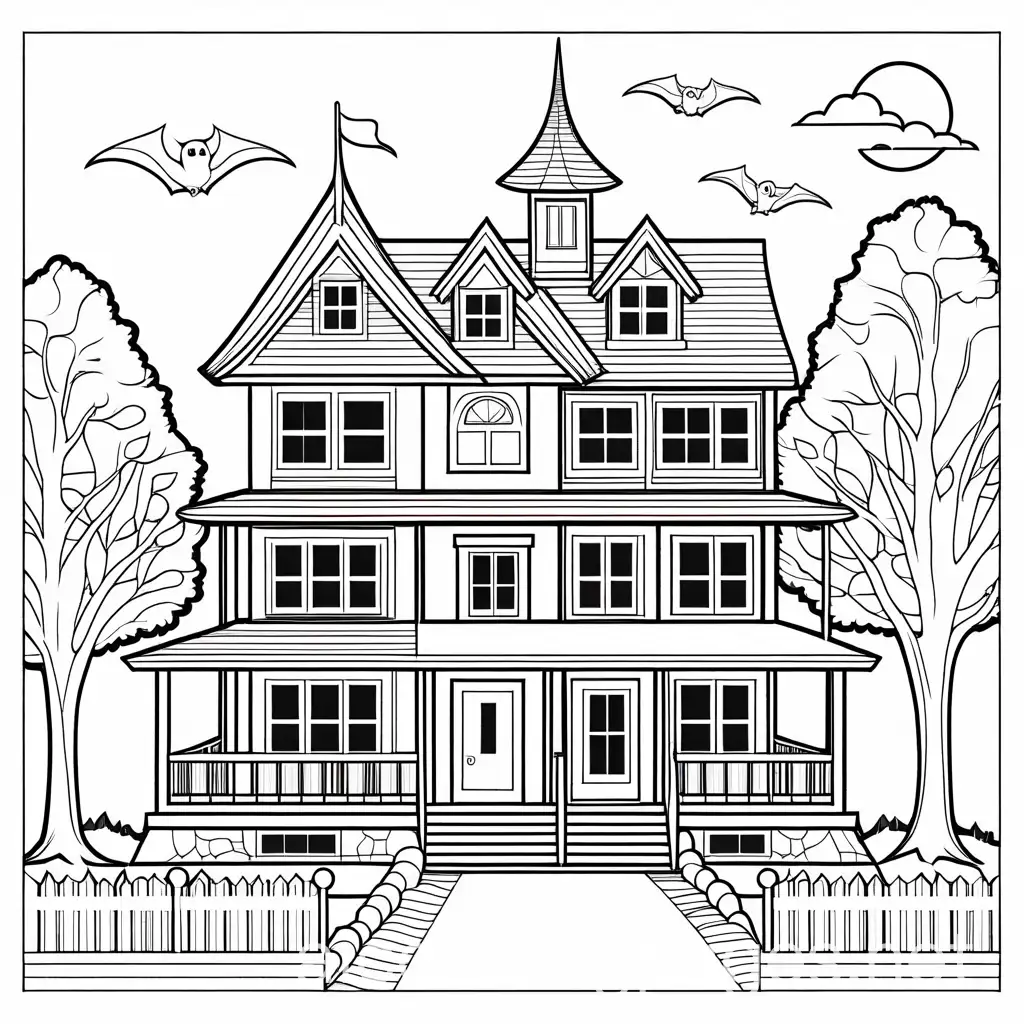 Easy-Spooky-Coloring-Book-for-Kids-Simple-KidFriendly-Characters-and-Houses