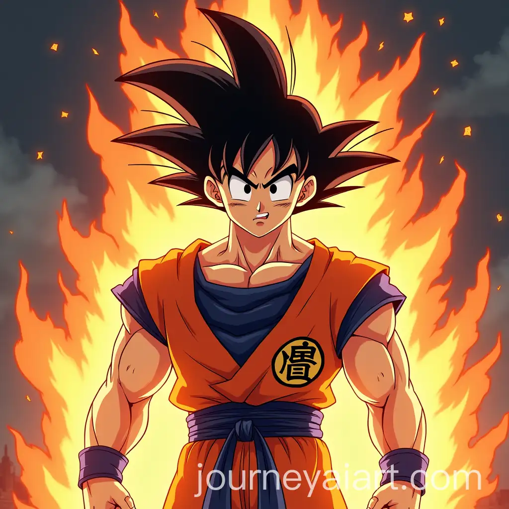 Goku-from-Dragon-Ball-Z-with-Fiery-Aura-in-HighQuality-Anime-Wallpaper
