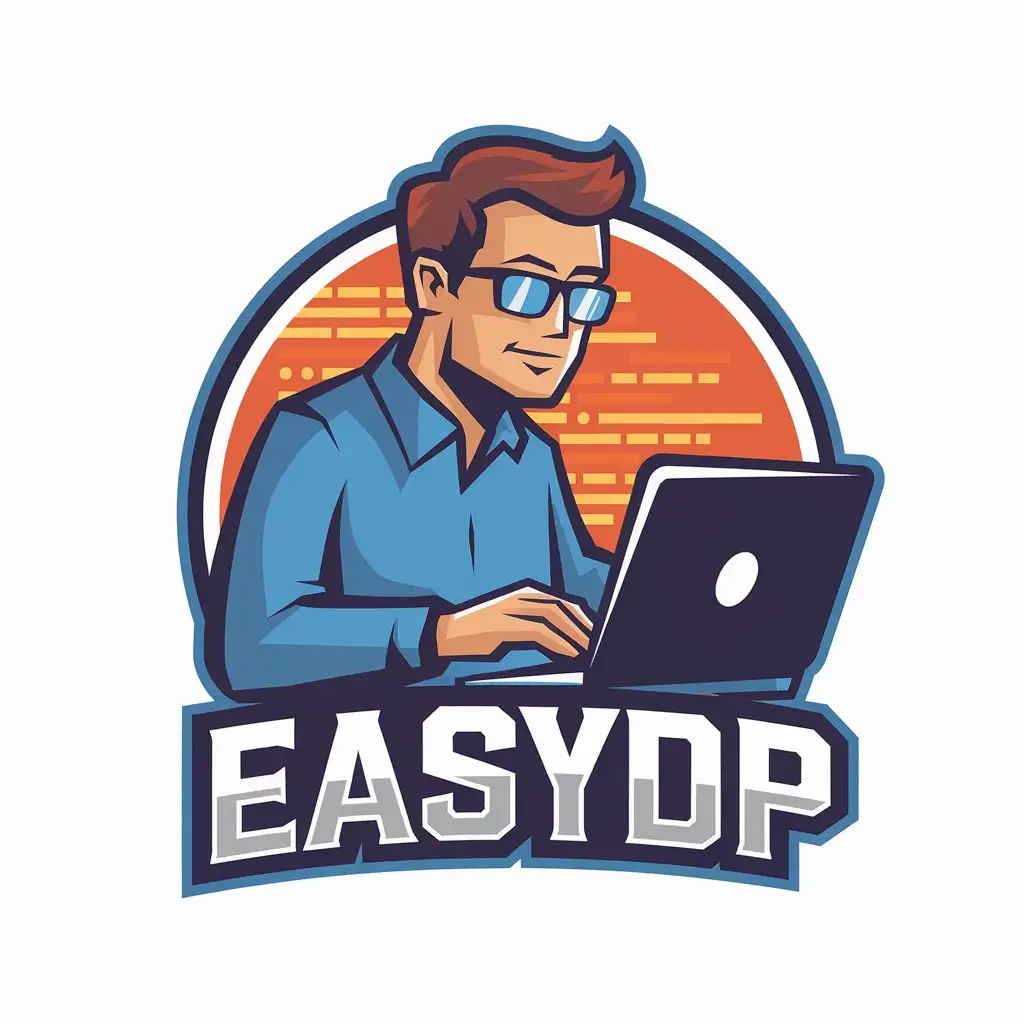 LOGO Design for EasyDP Vector Logo Featuring Developer Symbol for Technology Industry