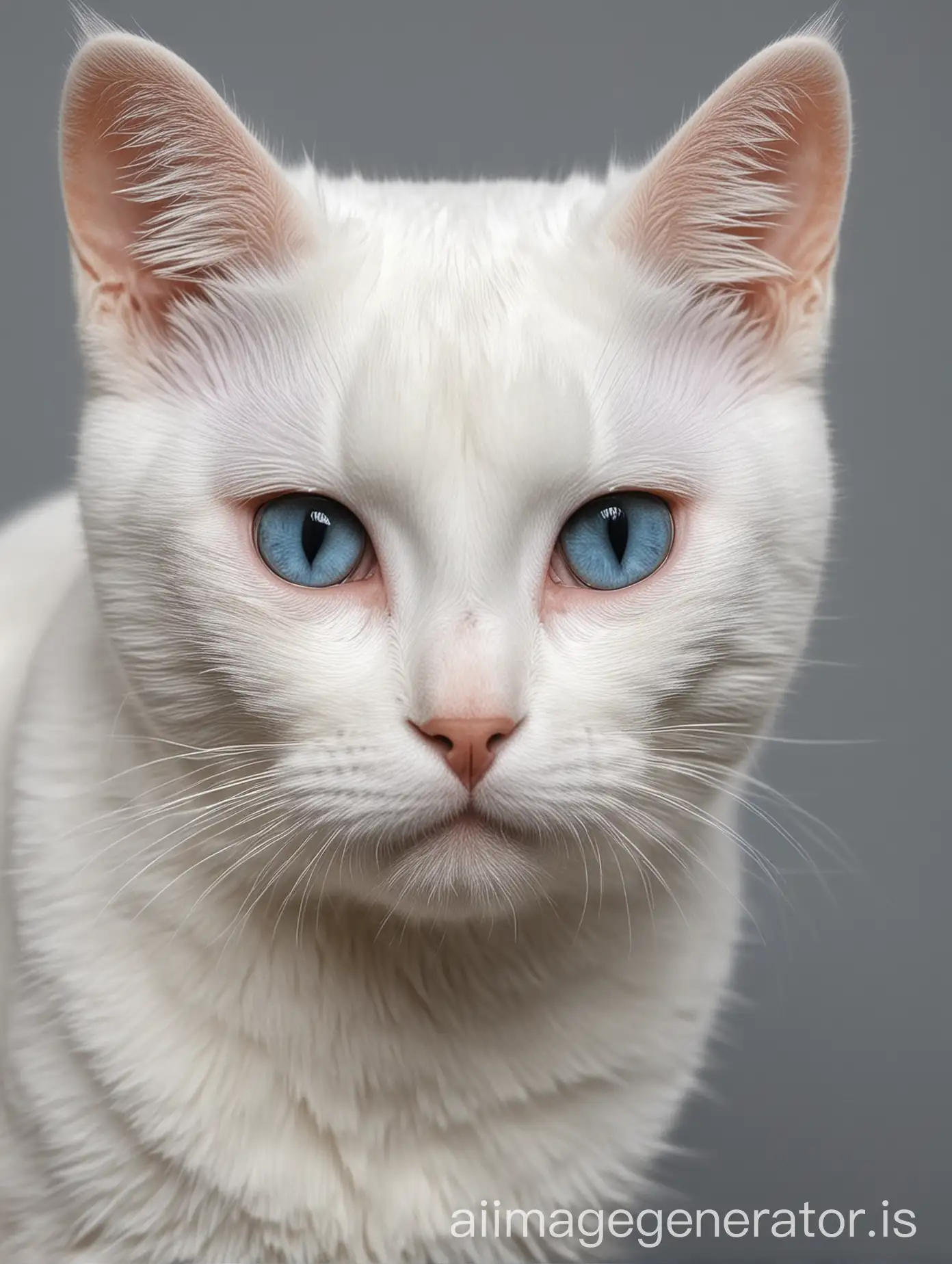 White-Cat-with-Amber-and-Sky-Blue-Eyes-and-Dark-Black-Spot-Above-the-Nose