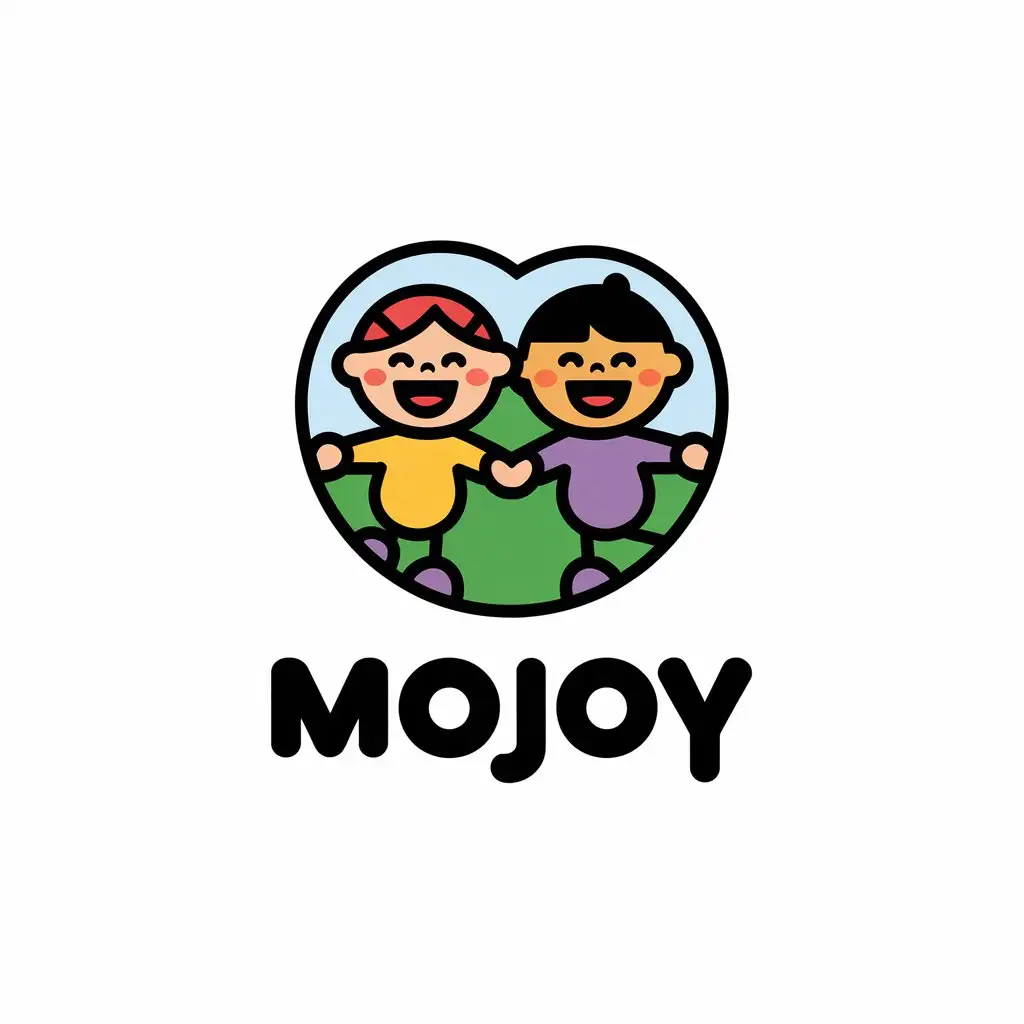 LOGO-Design-For-Mojoy-Cute-Cartoon-Children-in-Education-Industry