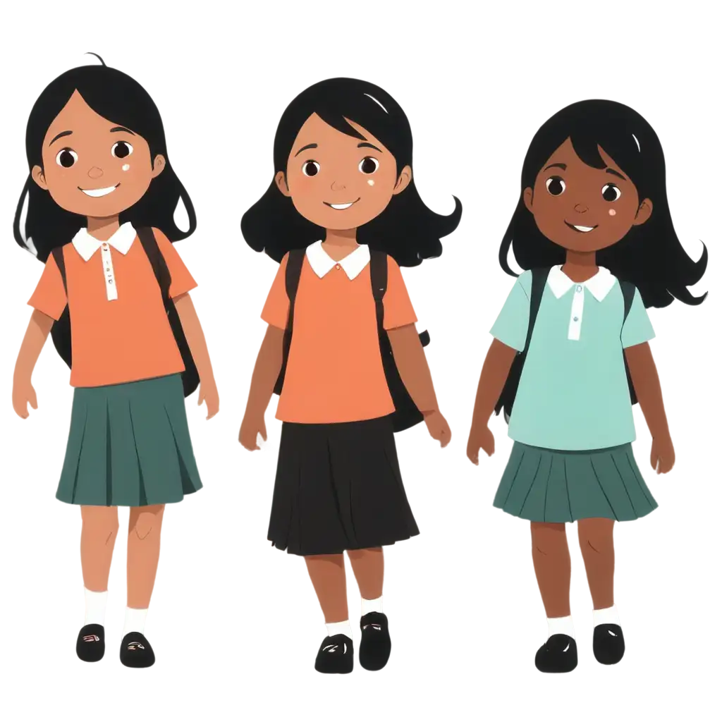 Indonesian-Elementary-School-Girls-Cartoon-PNG-Vibrant-Fun-and-Culturally-Rich-Digital-Art-for-Various-Applications