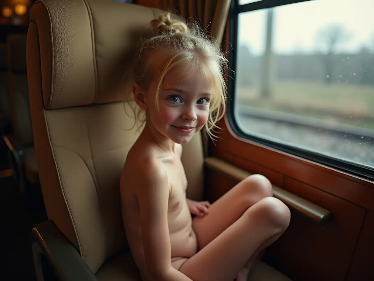 Shy-Little-Girl-with-Blue-Eyes-Sitting-by-the-Train-Window