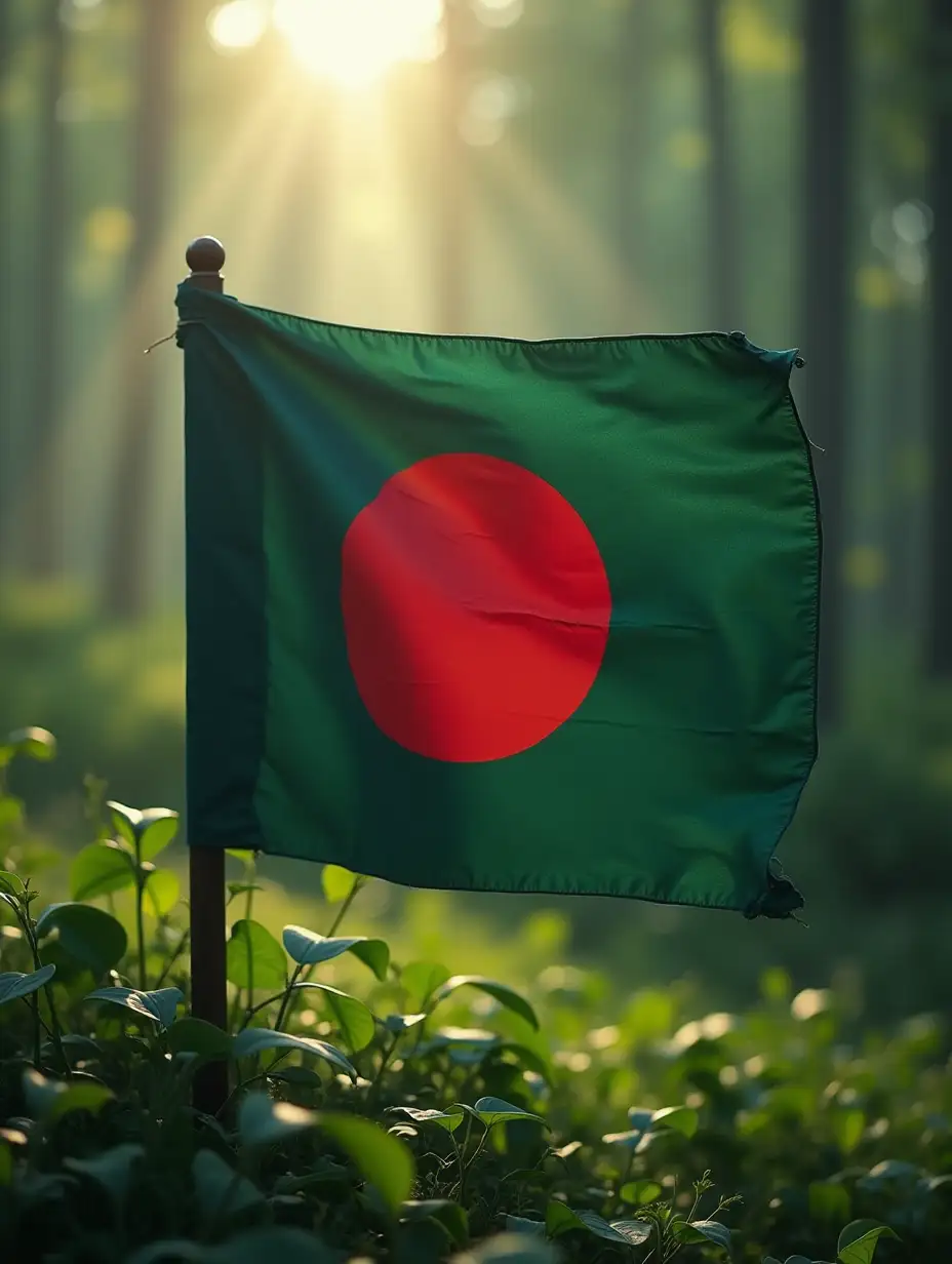 bangladeshi flag with nature