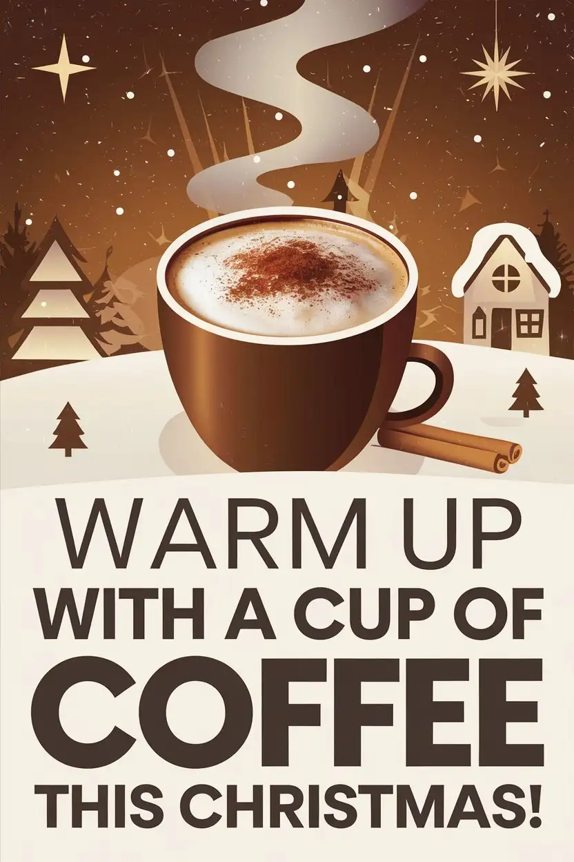 Modern Christmas Coffee Poster Advertisement