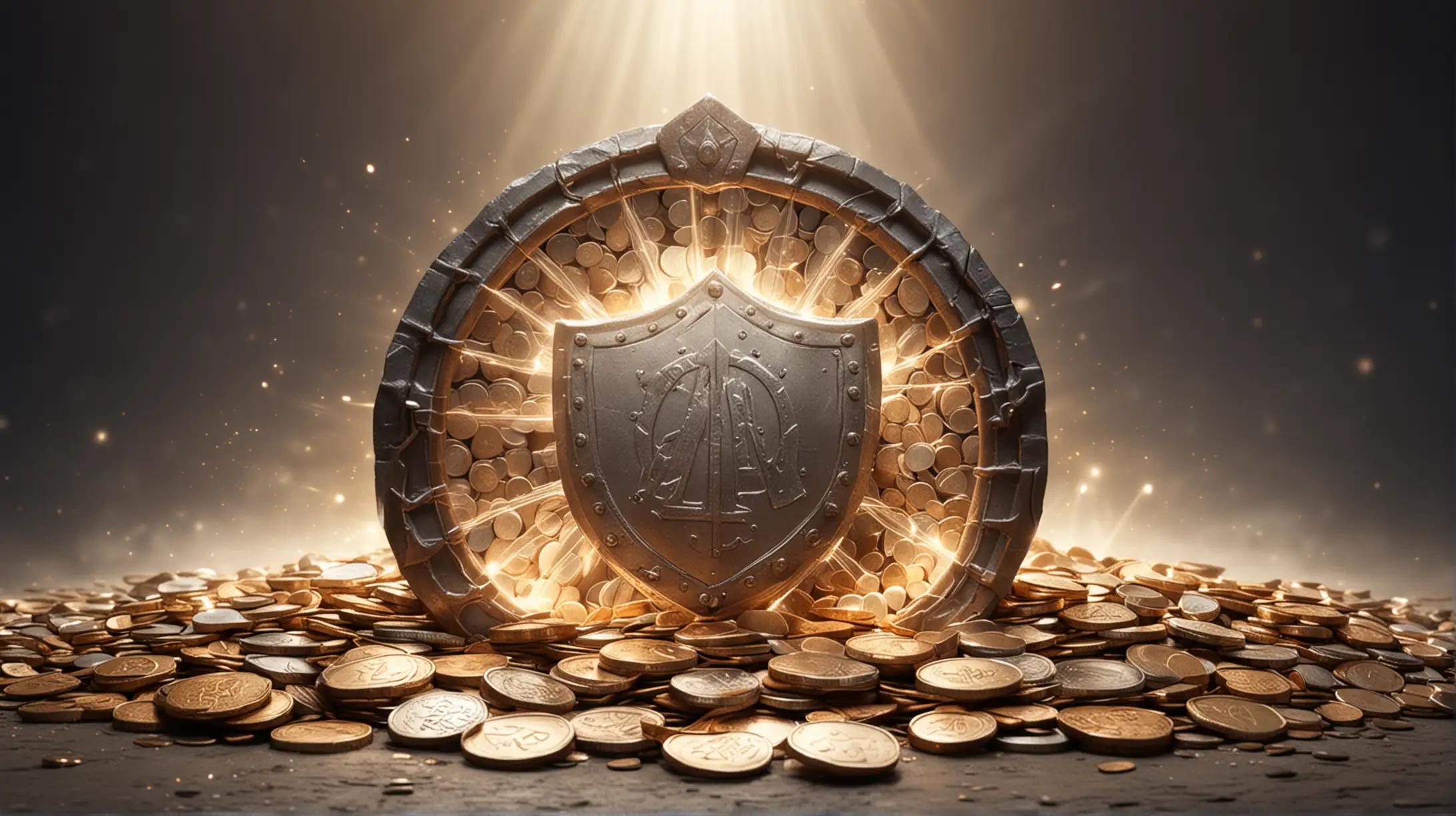 Magic Shield of Light Protecting Heap of Coins