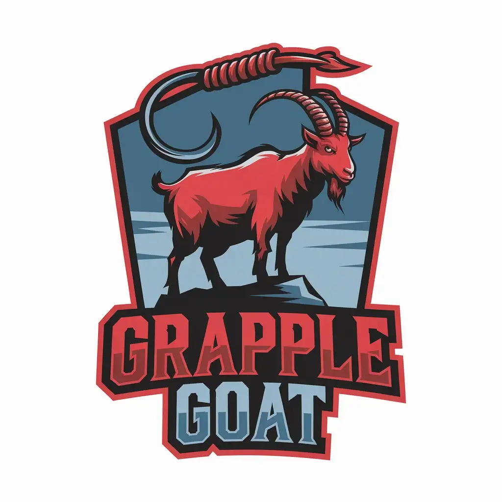 LOGO Design For Grapple Goat Modern Bold Logo Design in Red Blue and Black