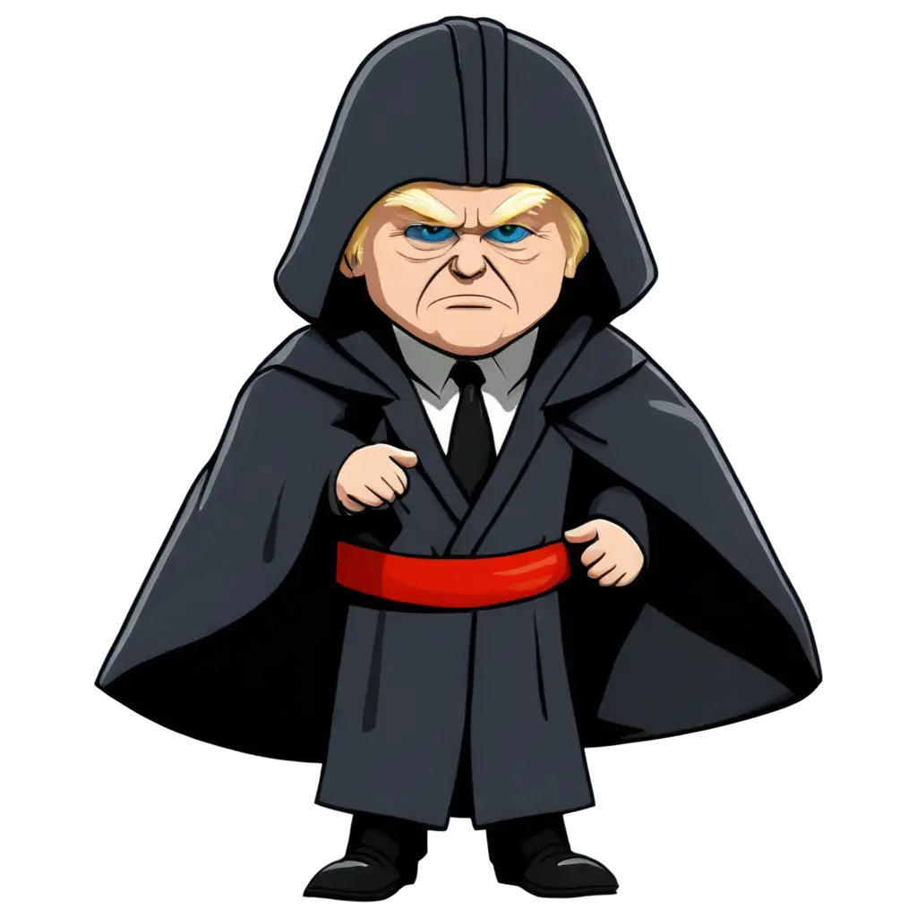 cartoon style Donald Trump as emperor Palpatine