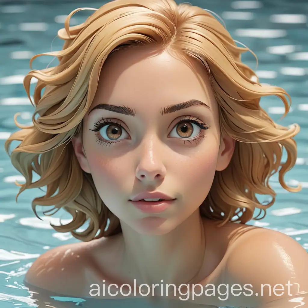 Blonde-Woman-Swimming-in-Pool-Coloring-Page