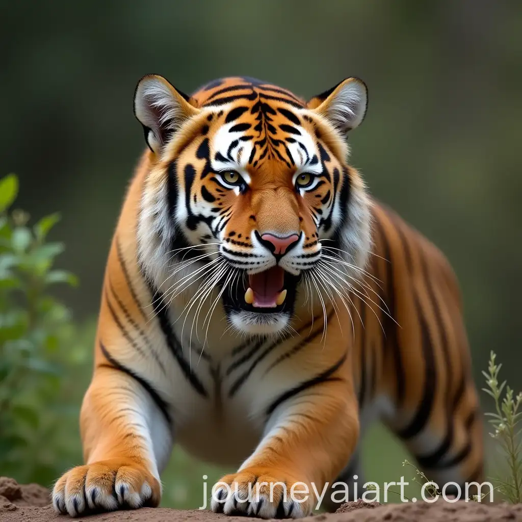 Tiger-Imitating-Cat-Behavior-in-a-Playful-Moment