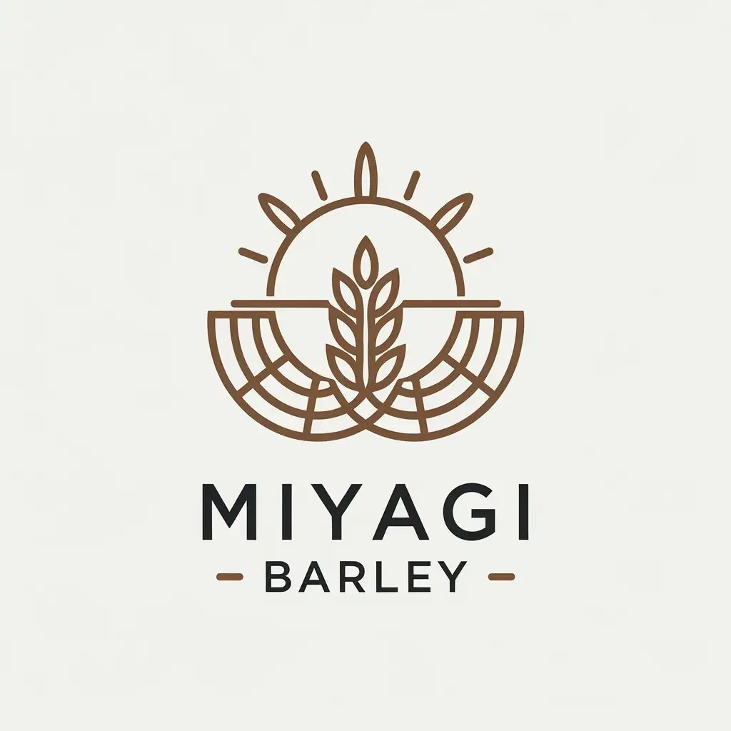 LOGO Design for Miyagi Barley Minimalistic Sun Barley Shoot Theme for Restaurant Industry